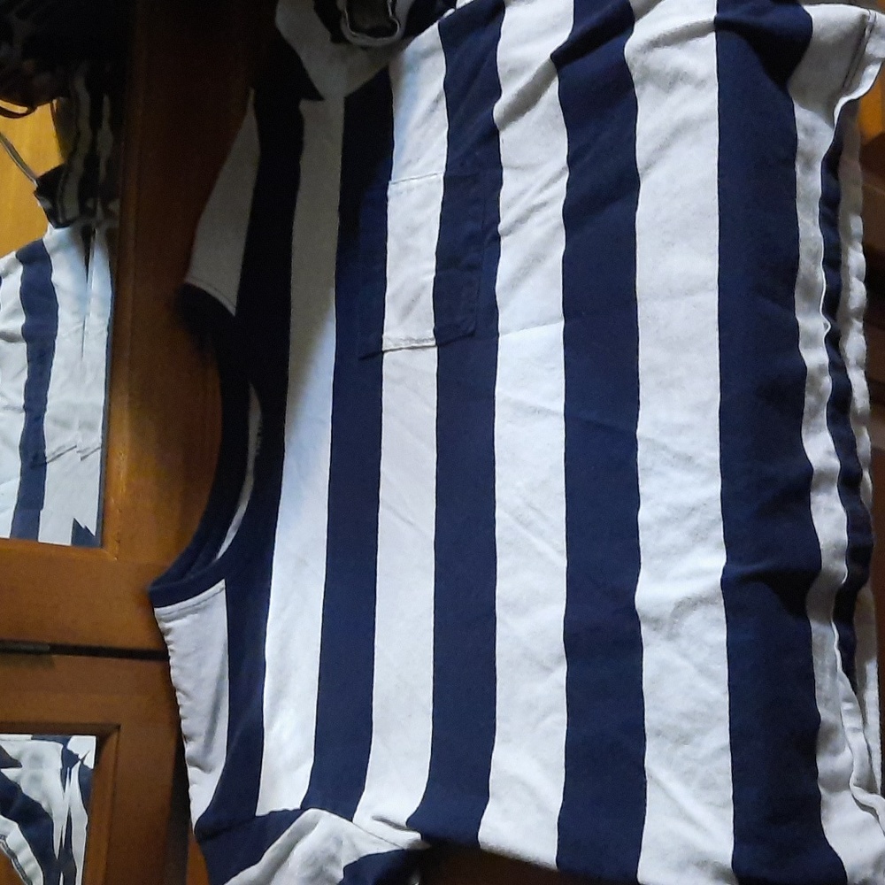 Blue striped shirt